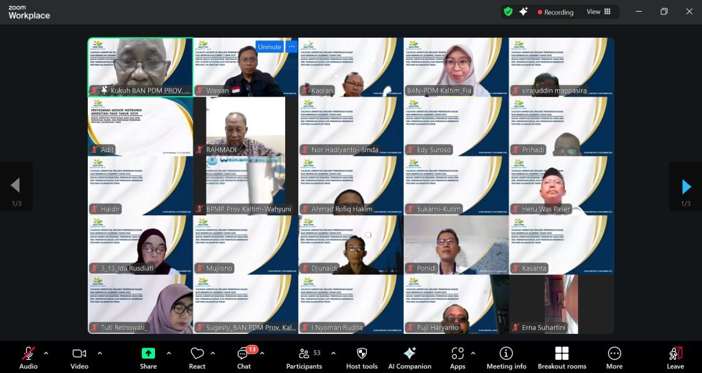 Validasi hasil Visitasi tahap 1 tahun 2025 BAN PDM Prov. Kaltim